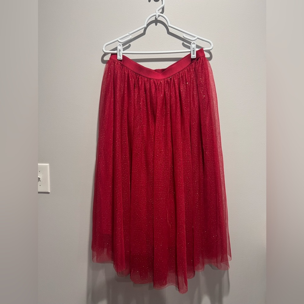 Matilda Jane Sparkle City Skirt Size Medium M Red Raspberry